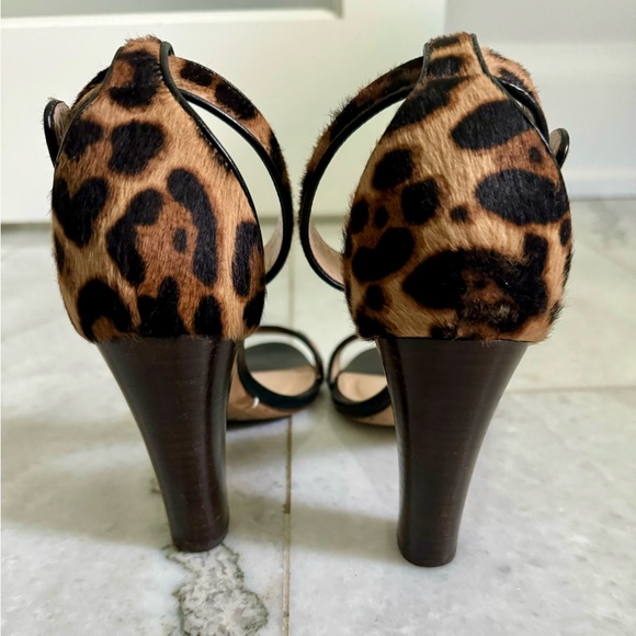 J. Crew Collection Lanie Calf-Hair Leopard Stacked
Heel Sandals - Picture 8 of 9